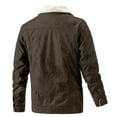 thumbnail image 3 of BVnarty Men's Fleece Lined Denim Jacket Winter Warm Zipper Faux Suede Coat Outwear (Coffee,XL), 3 of 8