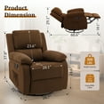 thumbnail image 2 of Lnsenfin Swivel Rocker Recliner Chair Small Recliners for Small Spaces for Living Room,Brown, 2 of 6