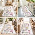 thumbnail image 4 of Hallway Runner Rug 2'x6', Botanical Floral Kitchen Runner Rugs Non-Slip Carpet Mats, Spring Colorful Flowers Butterfly Bedside Rugs Runners Washable Floor Carpet for Bathroom Laundry Room, 4 of 8