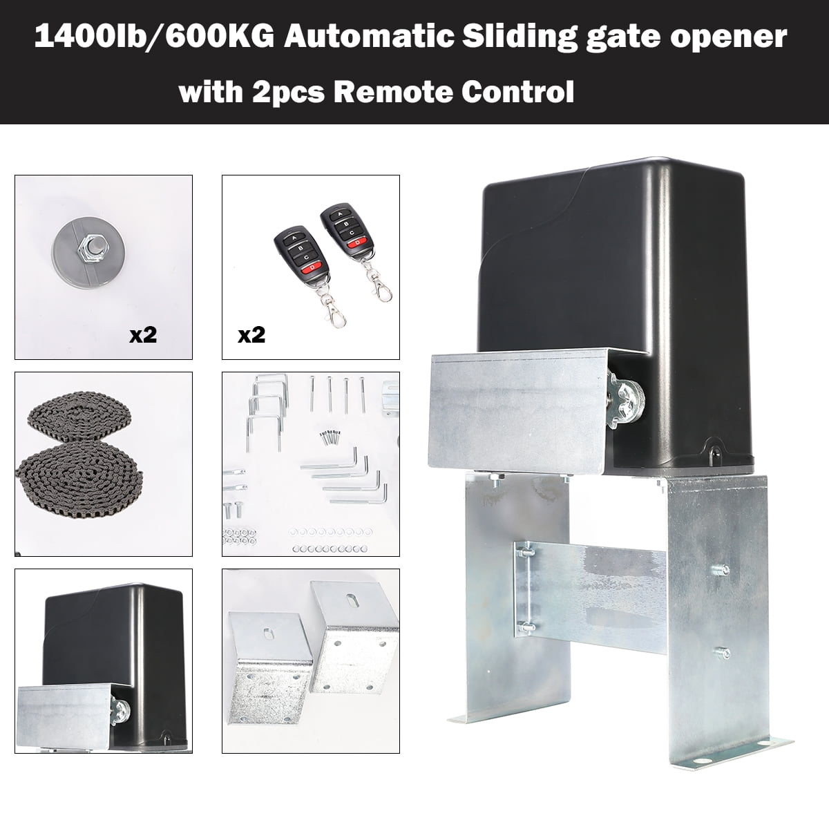 Automatic Sliding Gate Opener Hardware Driveway Security Door Operator
