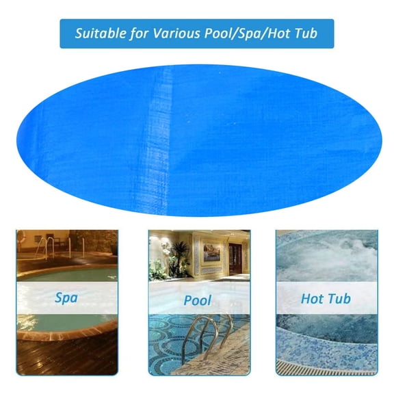 Flowclear Round Above Ground Pool Cover Only for Pool Water Maintenance of Swimming Pools 16 Feet in Diameter, Blue, Blue, 4.5X4.5M