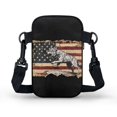 thumbnail image 2 of HELLHERO Zipper Crossbody Bags Unisex Wolf American Flag Design Polyester Outdoor Travel 4.33x1.97x7.09 with Adjustable Strap, 2 of 7