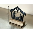 thumbnail image 4 of Nativity Scene Christmas Decoration Rustic Wood & Metal Holy Family With Baby Jesus Tabletop Religious Holiday Décor Home Mantel Desk Centerpiece Fireplace (5 3/4" x 5 3/4"), 4 of 7