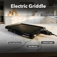 thumbnail image 3 of OVENTE Electric Griddle with 16 x 10 Inch Flat Non-Stick Cooking Surface, Removable and Adjustable Temperature Control, Indoor Grill for Instant Breakfast, Pancakes, Eggs or Burgers, Black GD1610B, 3 of 7