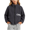 thumbnail image 2 of OGLCCG Kids Fleece Jacket Boys Girls Long Sleeve Full Zip Coat Comfy Casual Fall Winter Warm Jacket with Pockets Size 2-14, 2 of 8