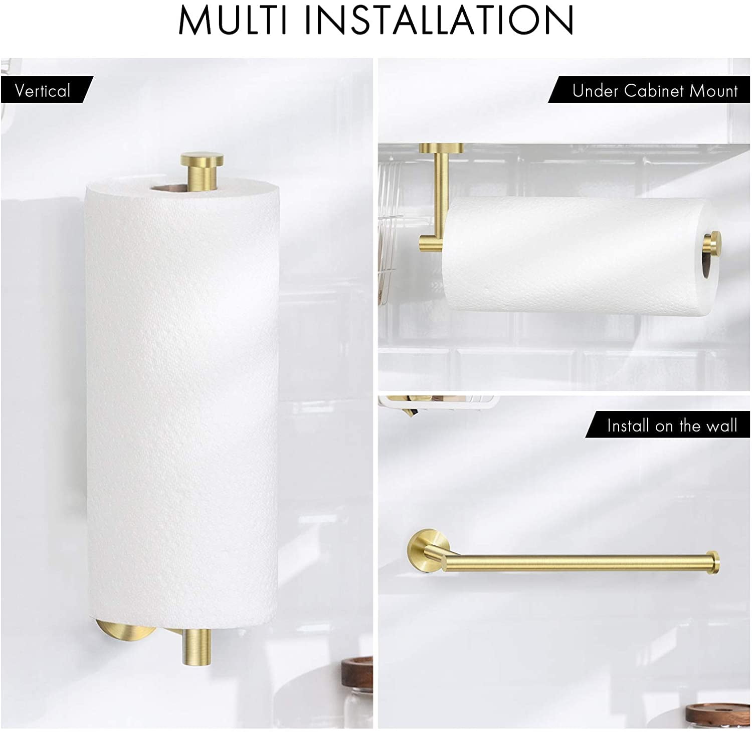 Under Cabinet Mounted Paper Towel Holder Latitude Run Color: Gold