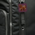 thumbnail image 6 of Dark Brown Golden Doodle Floral Motif Purple Dog Faux Leather Square Keychain, 6 of 7