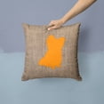 thumbnail image 2 of Carolines Treasures BB1115-BL-OR-PW1414 Chihuahua Burlap and Orange   Canvas Fabric Decorative Pillow BB1115 14Hx14W, 2 of 4
