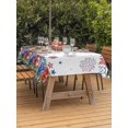 thumbnail image 3 of Outdoor Tablecloth with Umbrella Hole for Patio/Picnic/Party/Camping, 4th of July Waterproof Table Cloth Rectangle Table Cover Washable, Independence Day Patriotic Flowers Dogs (60"x 84"), 3 of 9