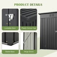 thumbnail image 2 of Black 6 x 4 ft Outdoor Storage Shed, All Weather Tool Shed for Garden, Backyard, Lawn, 2 of 9