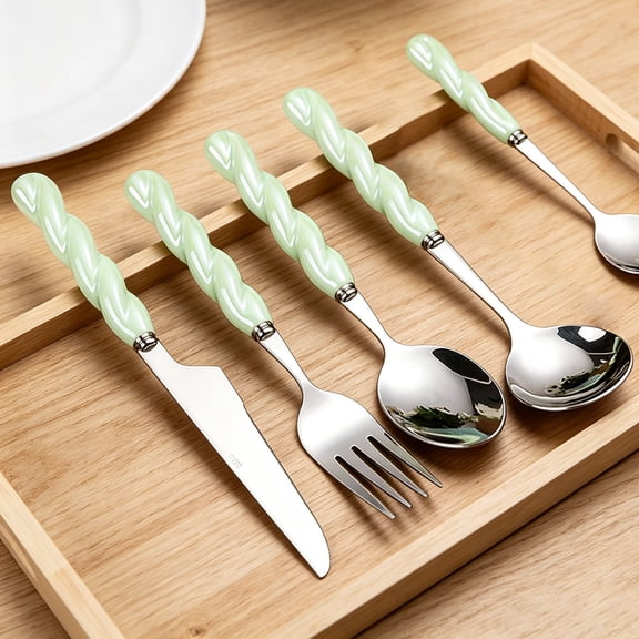 Stainless Steel Silverware Set, Flatware Set of 4 Piece with Dinner Knife, Fork & Spoons, for Daily Use, Wedding, Birthday Gifts