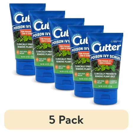 (5 pack) Cutter™ First Aid Poison Ivy Scrub for Itch Relief, 4oz