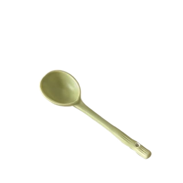 Cuchara de cerámica, cuchara pequeña bonita, cuchara for comer en el hogar, cuchara de mango largo de color alto, cuchara de postre for niños