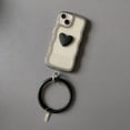 thumbnail image 2 of Heart Phone Case Compatible with iPhone 12 Case, Cute 3D Love Heart Phone Case, Curly Wave Shape Clear Heart Phone Cover with Round Bracelet for Women Girls, 2 of 12