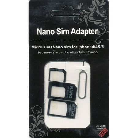 Conversion adapter - Nano SIM MicroSIM Conversion adapter For iPhone 5 4S 4 Nanoshimu , SIM card orMicroSIM MicroSIM , SIM card + SIM pin 4-piece set - (Best Sim Games For Iphone)