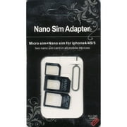 NSA Conversion adapter - Nano SIM MicroSIM Conversion adapter For iPhone 5 4S 4 Nanoshimu , SIM card orMicroSIM MicroSIM , SIM card   SIM pin 4-piece set - Black/White
