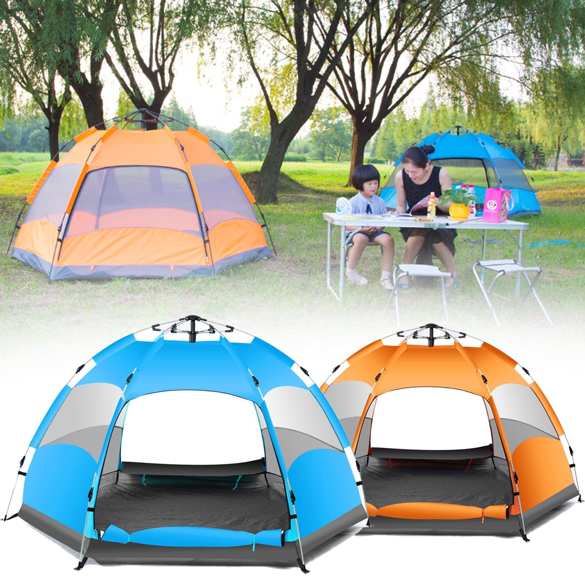 Large Capacity Automatic Pop Up Camping Tent,3-4 Persons Lightweight Tent,Portable Waterproof Shade Canopy,for Beach,Outdoor Family Camping,Traveling,Hiking,Hunting,Fishing Large Capacity Automatic Pop Up Camping Tent,3-4 Persons Lightweight Tent,Portable Waterproof Shade Canopy,for Beach,Outdoor Family Camping,Traveling,Hiking,Hunting,Fishing