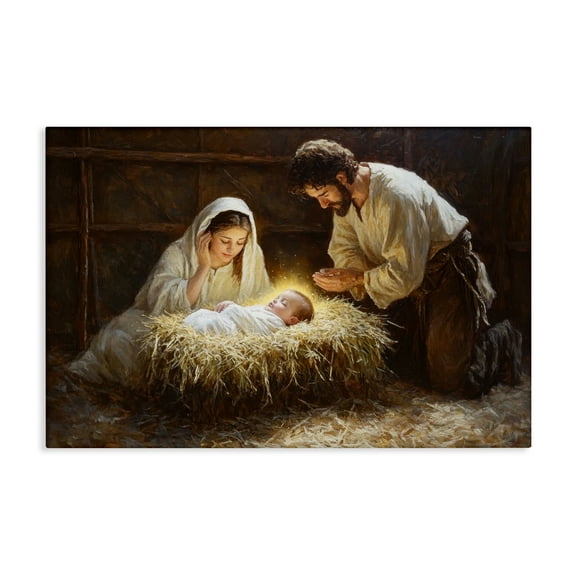 Christ Is Born Nativity Canvas Art, 24 x 16, Made In USA