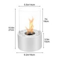 thumbnail image 3 of Foyer de Table au Bioéthanol en Verre Trempé de 16 cm avec Base en Acier Inoxydable - Chauffage Décoratif Intérieur Extérieur pour Terrasses Balcons Jardins - Durée de Combustion de 45-60 Min - Comprend Feu Akmoler, 3 of 9