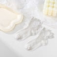 thumbnail image 3 of Yesbay 1 Pair Girl Socks Ruffle Lace Decor Thin High Elasticity Anti-slip Soft Sweat Absorption Dance Socks, 3 of 9