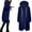 Navy, variant on Xmyrz Lightweight Jacket Women Refreshing Pocket Large Size Zipped Daily Long Sleeve Cardigan Comfort Top Coat Outerwear Jacket