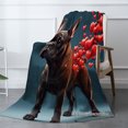 thumbnail image 2 of Joocar French Bulldog With Hearts Flannel Blanket For Winter Gift Home Sofa Bed Decoration 50x60 inch, 2 of 5