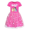 thumbnail image 1 of Bluey Robe Fille, Jupe en Maille Confortable, Jupe à Manches Courtes en Coton Doux, Convient aux Filles de 3 à 12 Ans-Week, 1 of 3