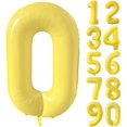 thumbnail image 1 of Globo de foil número 0 amarillo Yeodong de 102 cm, 1 of 7