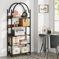 thumbnail image 4 of Tribesigns 5-Shelf Arched Bookcase, Industrial Metal Etagere Bookshelf, Rustic Brown, 4 of 5