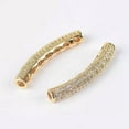 thumbnail image 4 of U8MO 5pcs 32x5mm Long Curved Tube Rose Gold Silver Crystal & Copper Metal Loose Beads-Rose Gold, 4 of 6