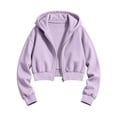 thumbnail image 5 of Shadoumai Girls Cropped Zip Up Hoodie Long Sleeve Sweatshirts For Teen Girls Fashion Fall Fashion Casual Jackets With Pockets, 5 of 7