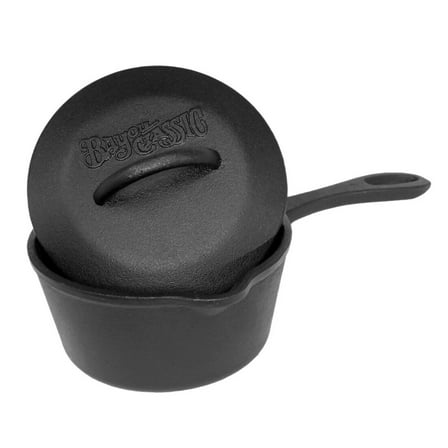 Bayou Classic 1 Quart Cast Iron Covered Sauce Pot with Self-Basting Lid