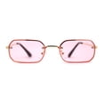 thumbnail image 3 of Luxe Rimless Narror Rectangle Pimp Rapper Sunglasses Gold Pink, 3 of 4