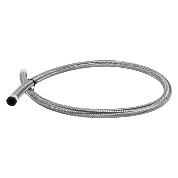 Unique Bargains 1 Pcs Fuel Line Hose Vacuum Hose Automotive Fuel Hose 3ft 0.34"ID 0.55"OD Silver Tone CPE Rubber,Stainless Steel Braided AN-6