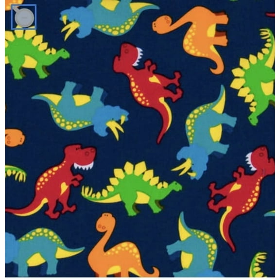 Dinosaur Blue Valance, Kids Room, 42"W X 15"L Window Curtain Valance