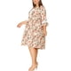 thumbnail image 4 of Vestido de babydoll suelto de encaje floral de manga 3/4 en V para mujeres de tallas grandes Agnes Orinda 3X Rosa, 4 of 6