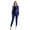 Navy Blue-A, variant on YONGHS Women UPF 50+ Full Body Swimsuit One Piece Rash Guard Swimwear Long Sleeve Wetsuit Purple L