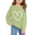 thumbnail image 6 of KAUOD Girls Heart Print Sweatshirts Oversized Love Graphic Knit Pullover Sweater Teen Kids Long Sleeve Cotton Shirt Tops, 6 of 6