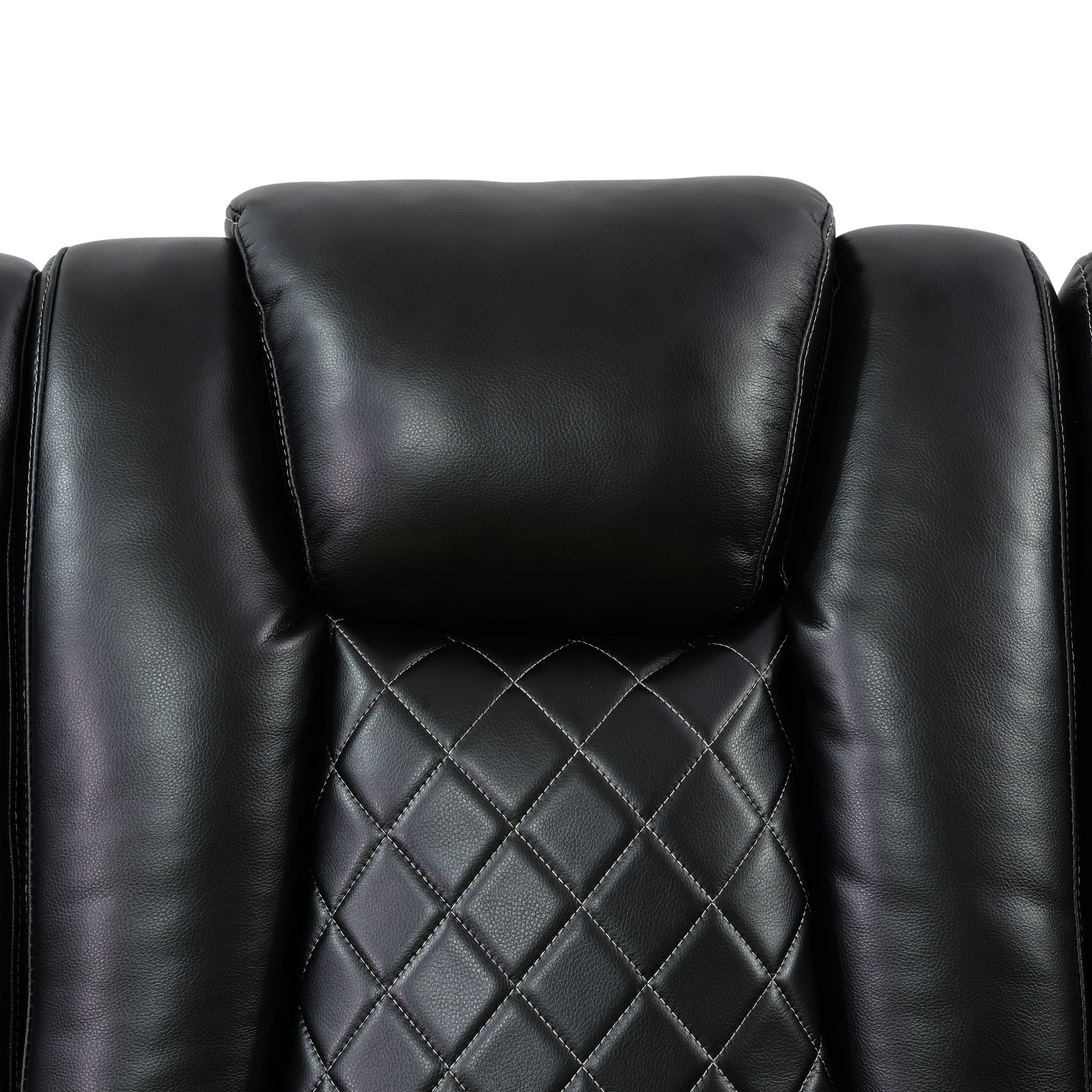 MAYEERTY Intelligent 3-Seater Recliner Sofa, Breathable Leather with Reversible Table & Wireless Charging for Living Room Home Theater
