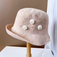 thumbnail image 3 of CoCopeaunts Womens Bucket Hat Vintage Fisherman Hat Winter Warm Wool Bowl Hat Fashion Broken Diamond Flower Bucket Cap for Girl, 3 of 8