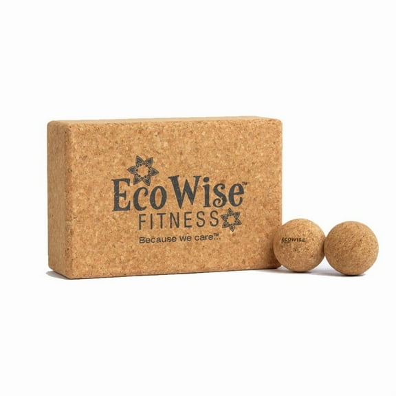Ecowise Cork Set - Yoga Block   2 Balls