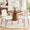 Beige, variant on Pinmoco Upholstered Dining Chairs Set of 4, Chenille Kitchen Chairs with Padded Seat, Metal Legs, Starry Navy Blue