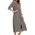 thumbnail image 3 of HLSOHJP Women's Long House Coat Full Zipper Robes Housecoat with Pockets Bath Robes Lightweight, 3 of 5