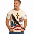 thumbnail image 3 of Men's Christian Patriotic Graphic T Shirt In God We Trust Eagle American Flag Casual Short Sleeve Tee, 3 of 6