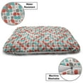 thumbnail image 3 of Retro Pet Bed, Old Fashioned Style Abstract Mosaic Grid Inspired Floral Pattern Classical, Resistant Pad for Dogs and Cats Cushion with Removable Cover, 24" x 39", Grey Turquoise Red, by Ambesonne, 3 of 4