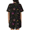 thumbnail image 3 of Bingfone Heart and Stars Print Pajamas Sets for Women Soft Short-Sleeved Pjs with Lounge Shorts Two Piece Sleepwear, 3 of 8