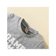 thumbnail image 5 of hirigin Baby Boys Summer Outfit Sets Gray Short Sleeve Letter Print T-shirt + Black Casual Pants, 5 of 9