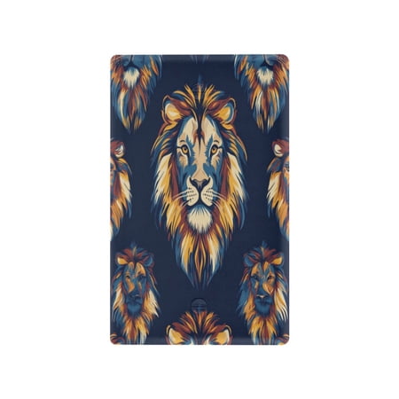 Switch Panel Switch Decoration 2.76x4.53x0.28 Inches Unused Outlet Cover Switch Plate Wall Plates Living Room Kitchen Bedroom Study Switches Pretty Golden Lion