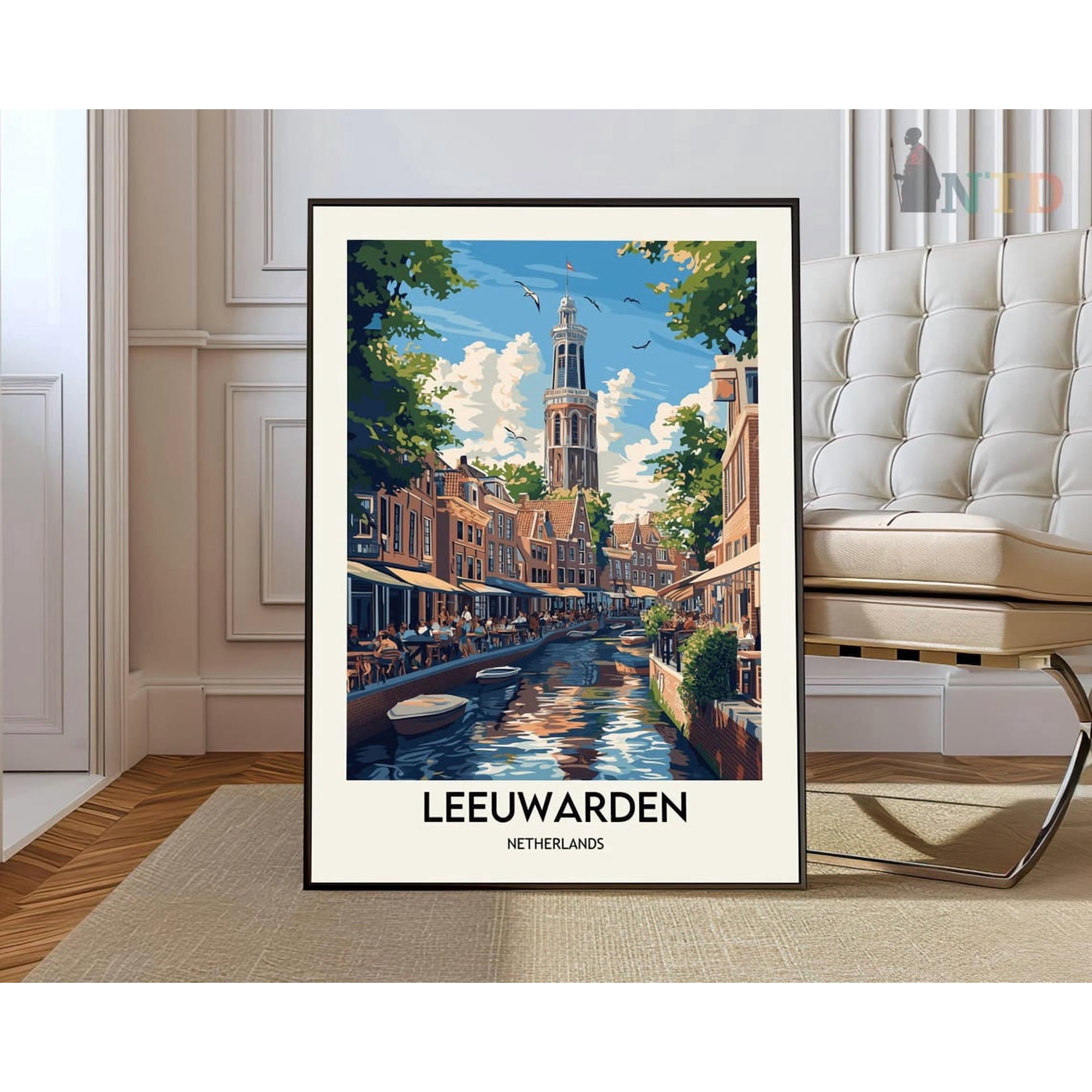 Leeuwarden Netherlands Poster, Friesland City Travel Wall Art
