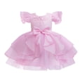 thumbnail image 7 of Lace Flower Sleeveless Gown Dress with Bow Decoration for Girls, Kids Wedding Bridesmaid Pageant Party Formal Long Gown Princess Tulle Floral Embroidery Girl Birthday Party Dresses - 2-10T, 7 of 7